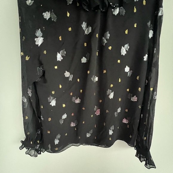 Chic Black Blouse with Gold and Silver Accents - Picture 4 of 4